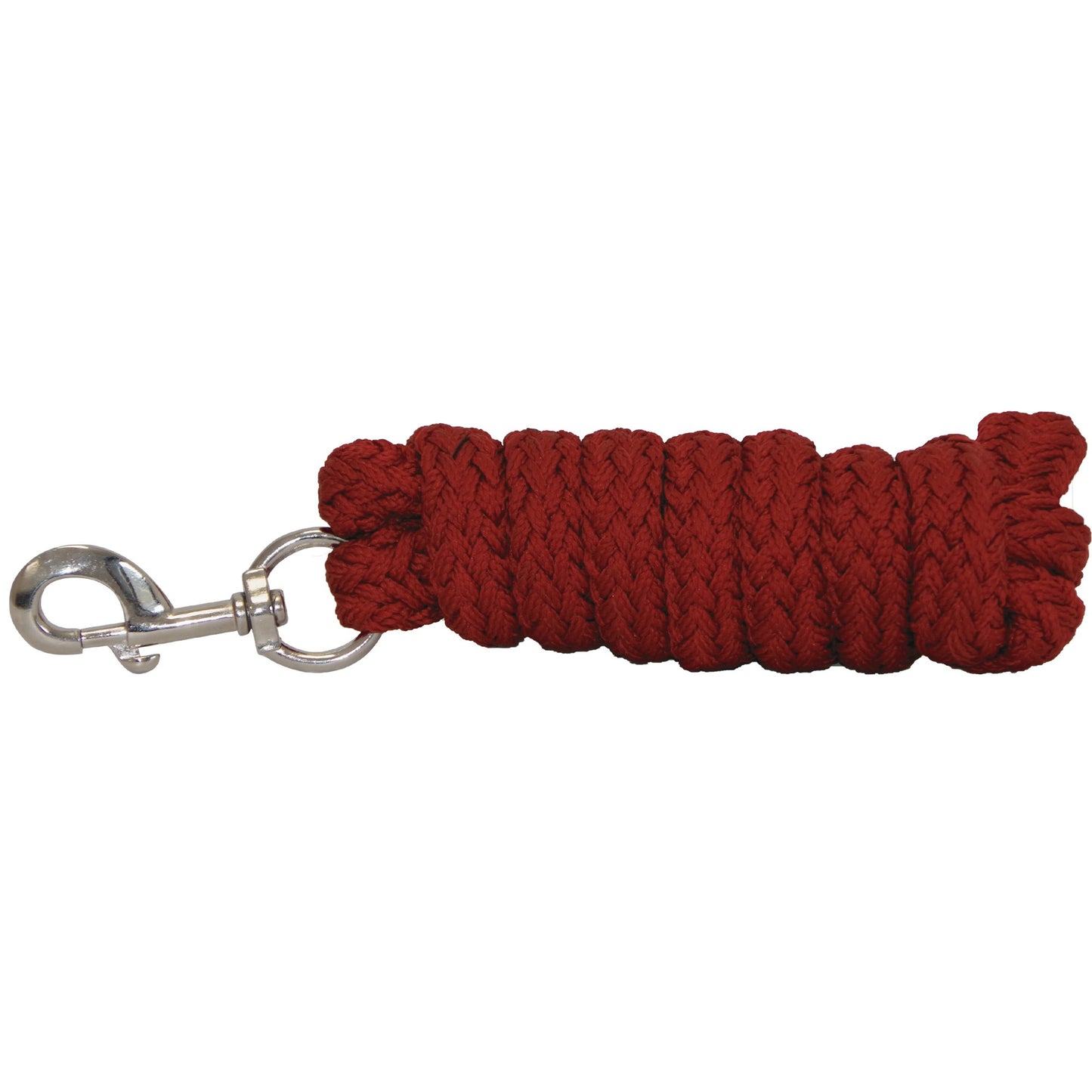 Longe Tressée Unie Boucle Blanche CANTER Rouge