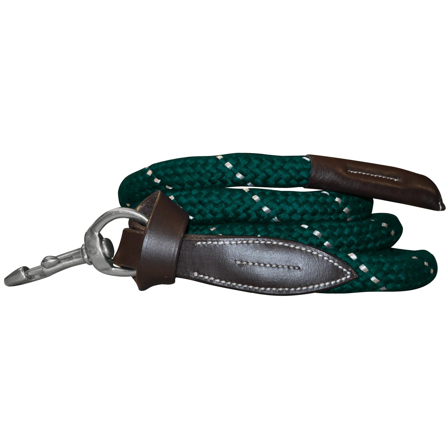 Longe Corde CANTER - Boucles Blanches Marron/VERT