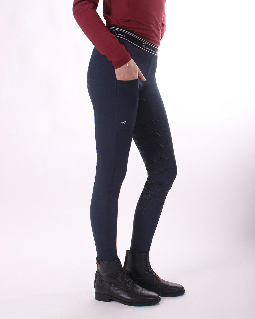 Legging d'équitation Eden full grip Marine