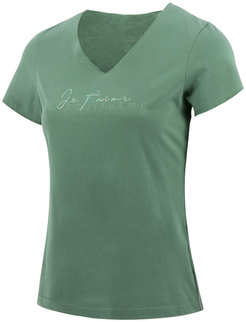 T-SHIRT EQUITHEME "RÉHANE" VERT SAUGE