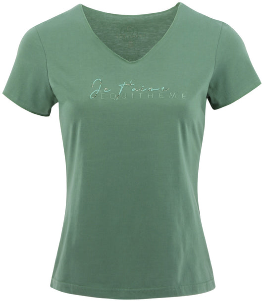 T-SHIRT EQUITHEME "RÉHANE" VERT SAUGE