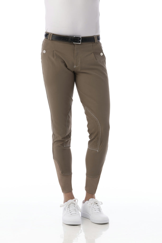 PANTALON EQUITHÈME "VERONA" À PINCES Taupe HOMME