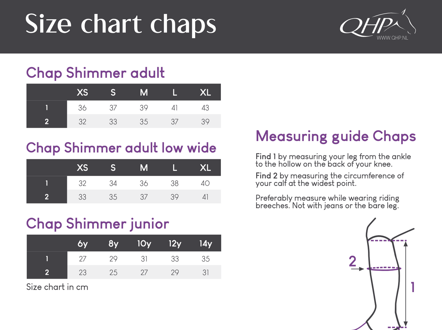 Chaps Shimmer Adulte