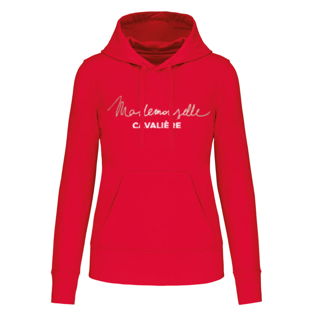 MADEMOISELLE CAVALIERE  SWEAT CAPUCHE M.C Rouge